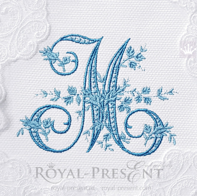 Machine Embroidery Design Monogram M Royal Present Embroidery machine embroidery designs online