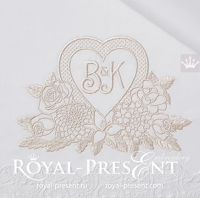 Wedding Monogram Blank Embroidery Design Royal Present Embroidery
