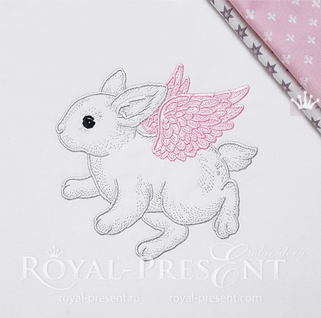 Angel Bunny Embroidery Design - 4 sizes