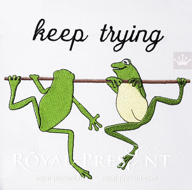Frogs Machine Embroidery Design - 2 sizes