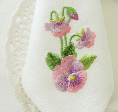 Machine Embroidery Design Pink Pansies