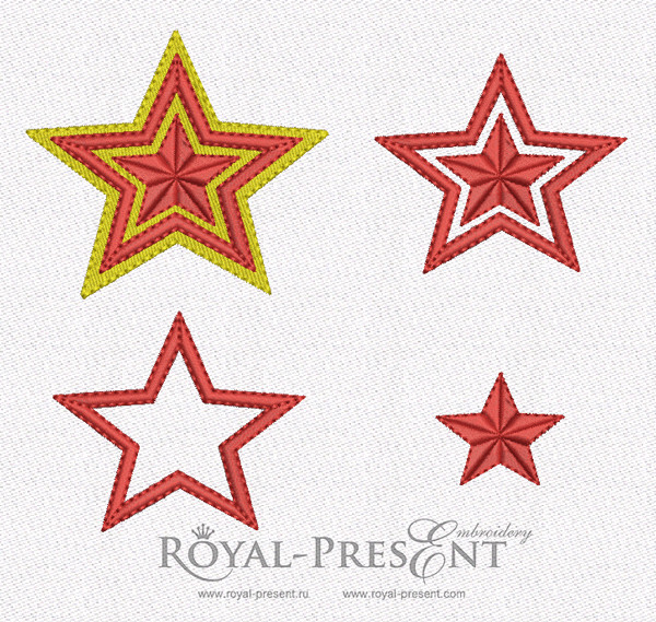 Set of Machine Embroidery Designs Stars