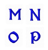 Tiny Capital Letters M N O P for Monograms embroidery designs