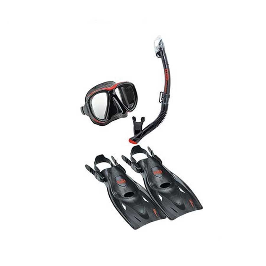 Tusa Powerview Snorkeling Set, Color: Red, Size: Large