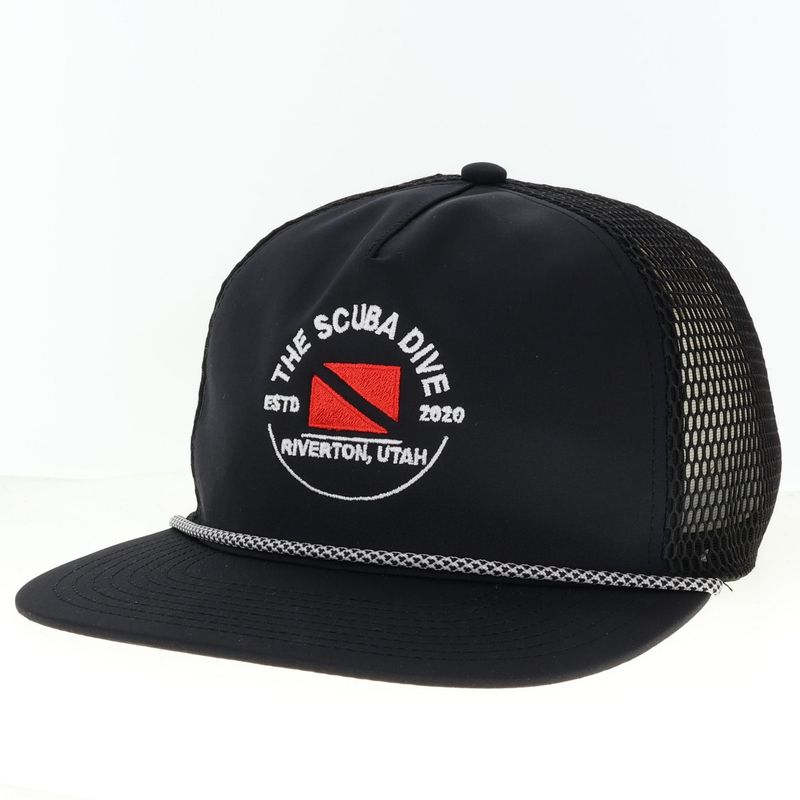 The Scuba Dive Hat (Established 2020 Logo) Black w/ Rope