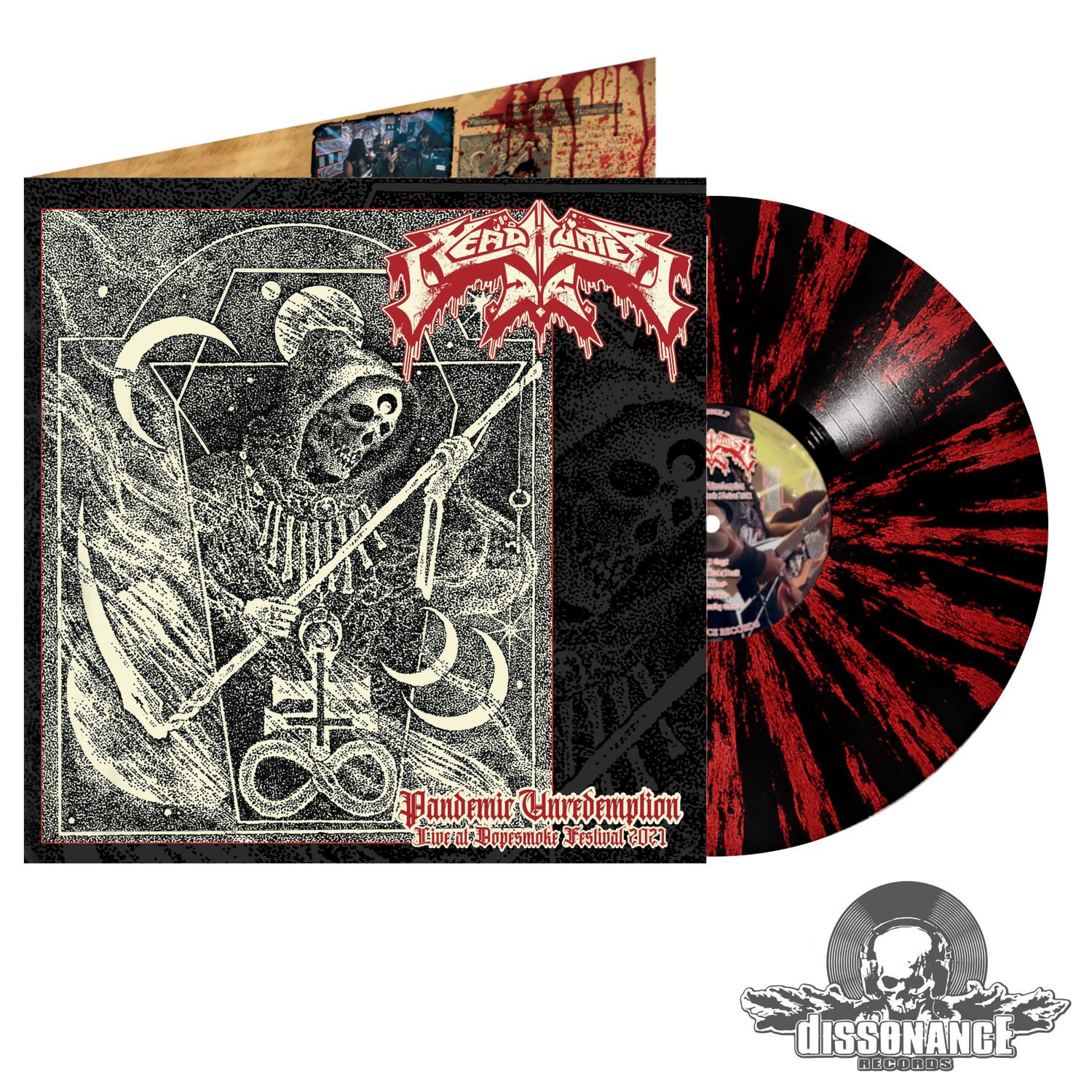 [PRE-ORDER] Headhunter D.C.– „Pandemic Unredemption – Live at Dopesmoke Festival 2021” LP 12" (Blood Red/Heavy Black Splatter)