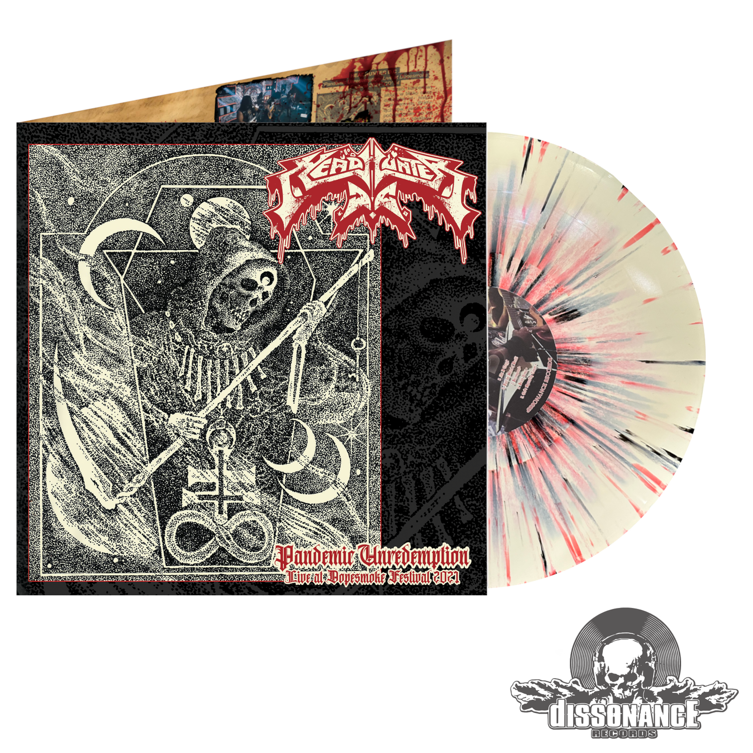 HEADHUNTER D.C – „Pandemic Unredemption – Live at Dopesmoke Festival 2021” LP 12" (Bone White/Blood Red Splatter)