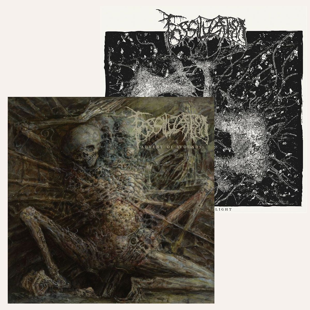 FOSSILIZATION – "Advent Of Wounds" + "Leprous Daylight" 2LP Bundle