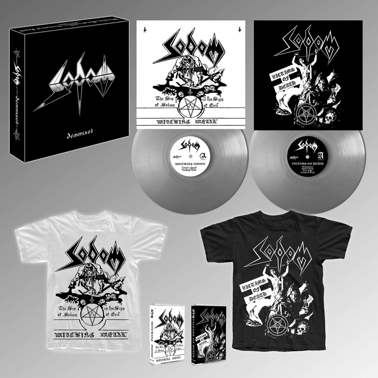 SODOM – DEMONIZED 2xLPs +2x TAPES + 2x TS + 2x POSTERS + BOOKLET BOXSET