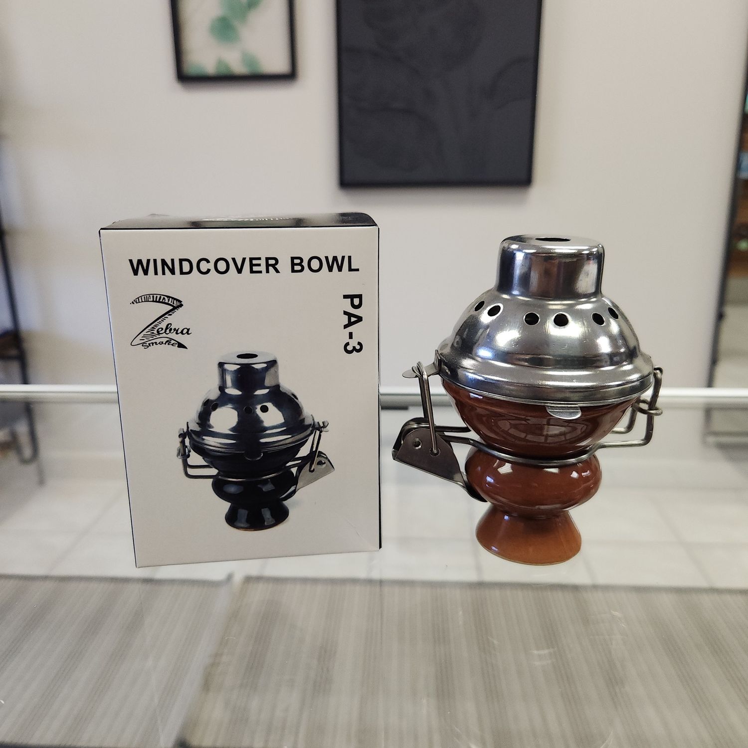 Zebra Wind Cover Hookah Bowl