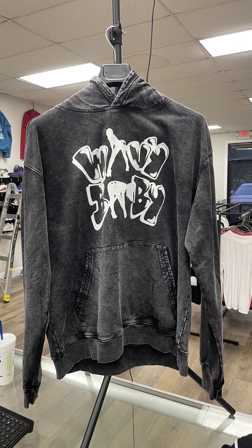 Wavy baby hoodie BLACK STONE WASH