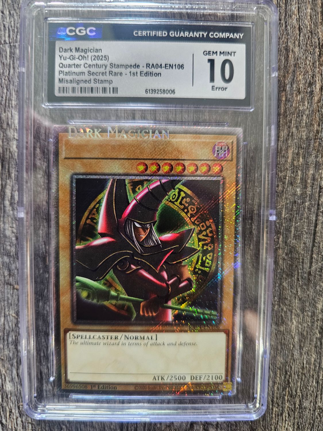 CGC gem mint 10, Dark Magician (PSR error)