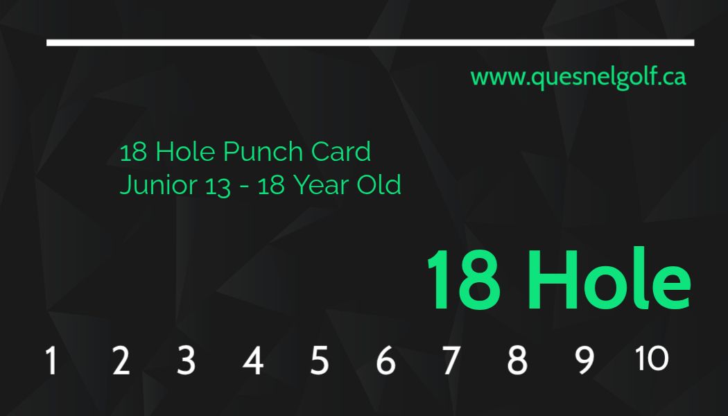 Junior 18 Hole 10 x Punch Card