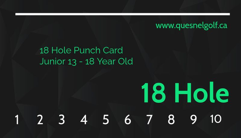 Junior 18 Hole 10 x Punch Card