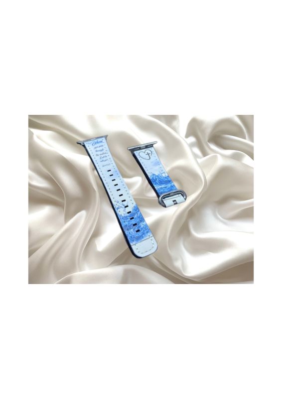 ​Christian Faux Leather Apple Watch Strap – “Troubled Waters” Scripture Design