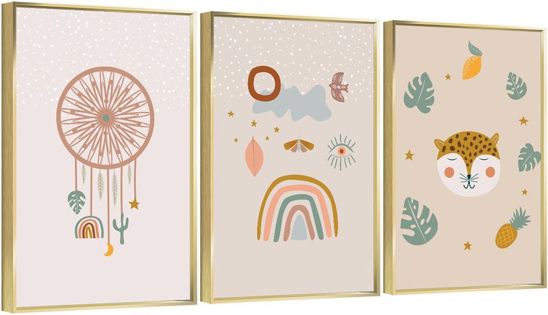 Framed 3-Panel Impressionism Canvas Art for Living Room �C 24x36