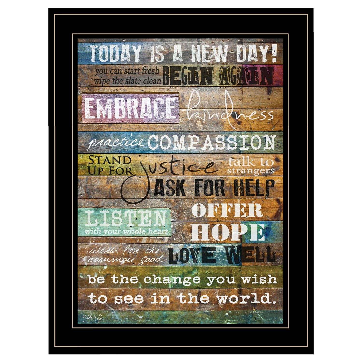 Today Is by Marla Rae, Ready-to-Hang Framed Print �C Black