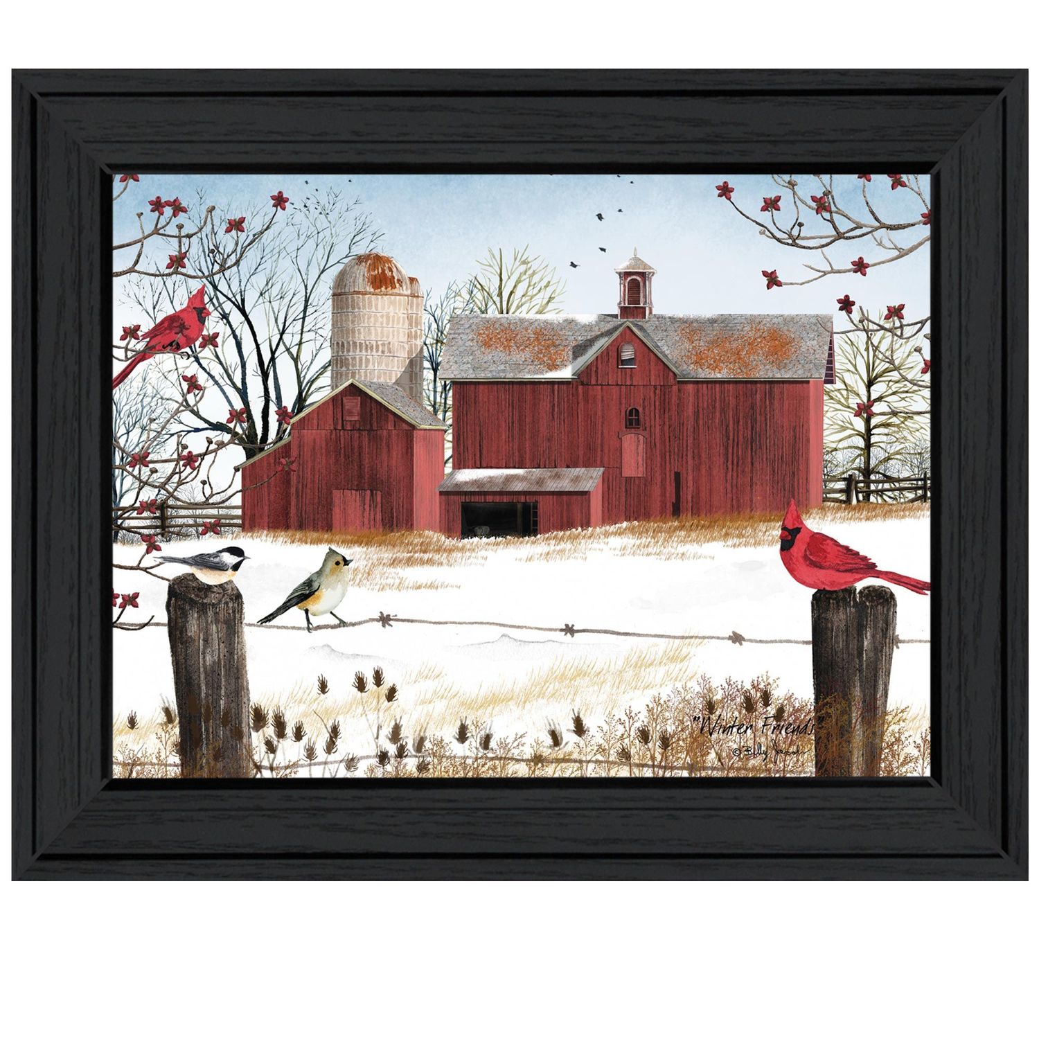 Winter Friends by Billy Jacobs, Ready-to-Hang Framed Print �C Black