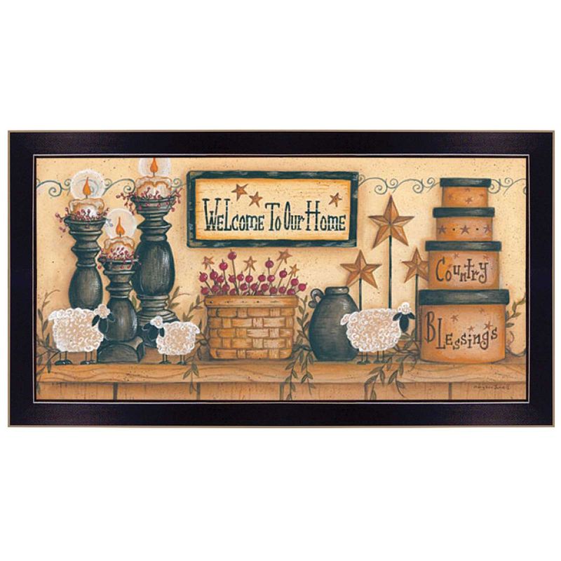 Welcome to Our Home by Mary June, Framed Wall Art Poster �C Black