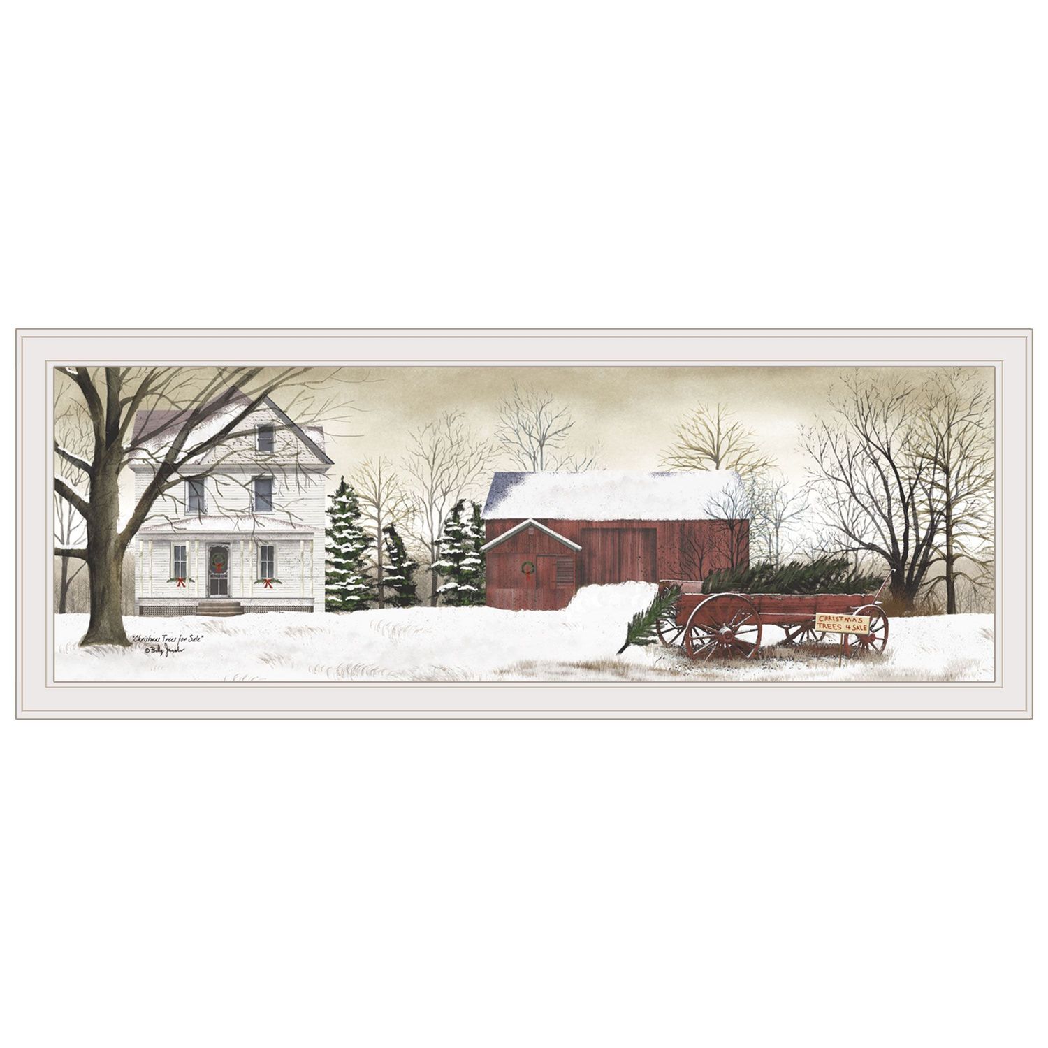 Christmas Trees for Sale by Billy Jacobs, Framed Print �C White