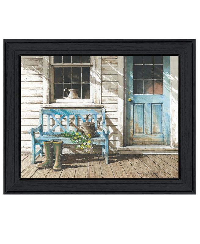 Cheerful Chores by John Rossini, Ready-to-Hang Framed Print �C Black