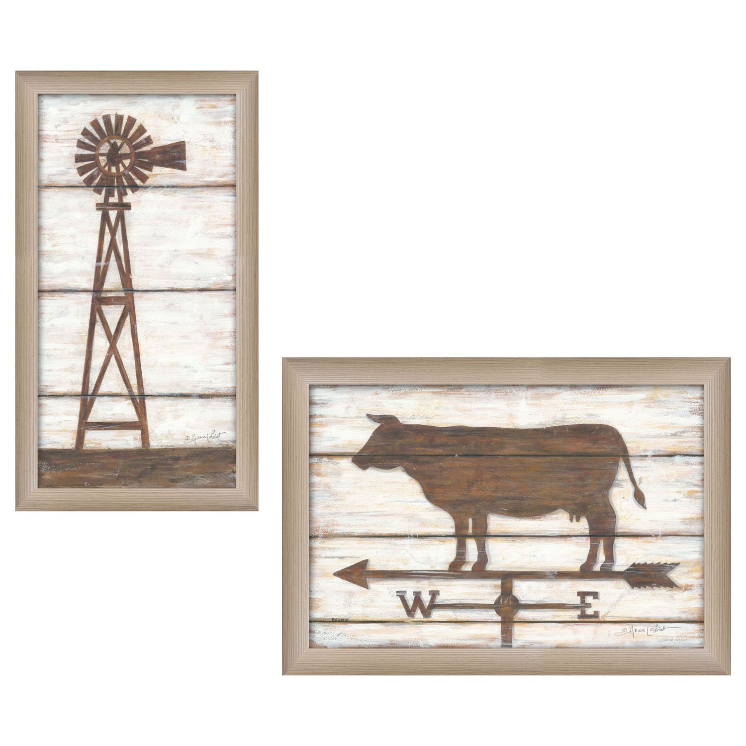 Country Bath Shelf Collection 2pc by Annie LaPoint �C Beige Frame