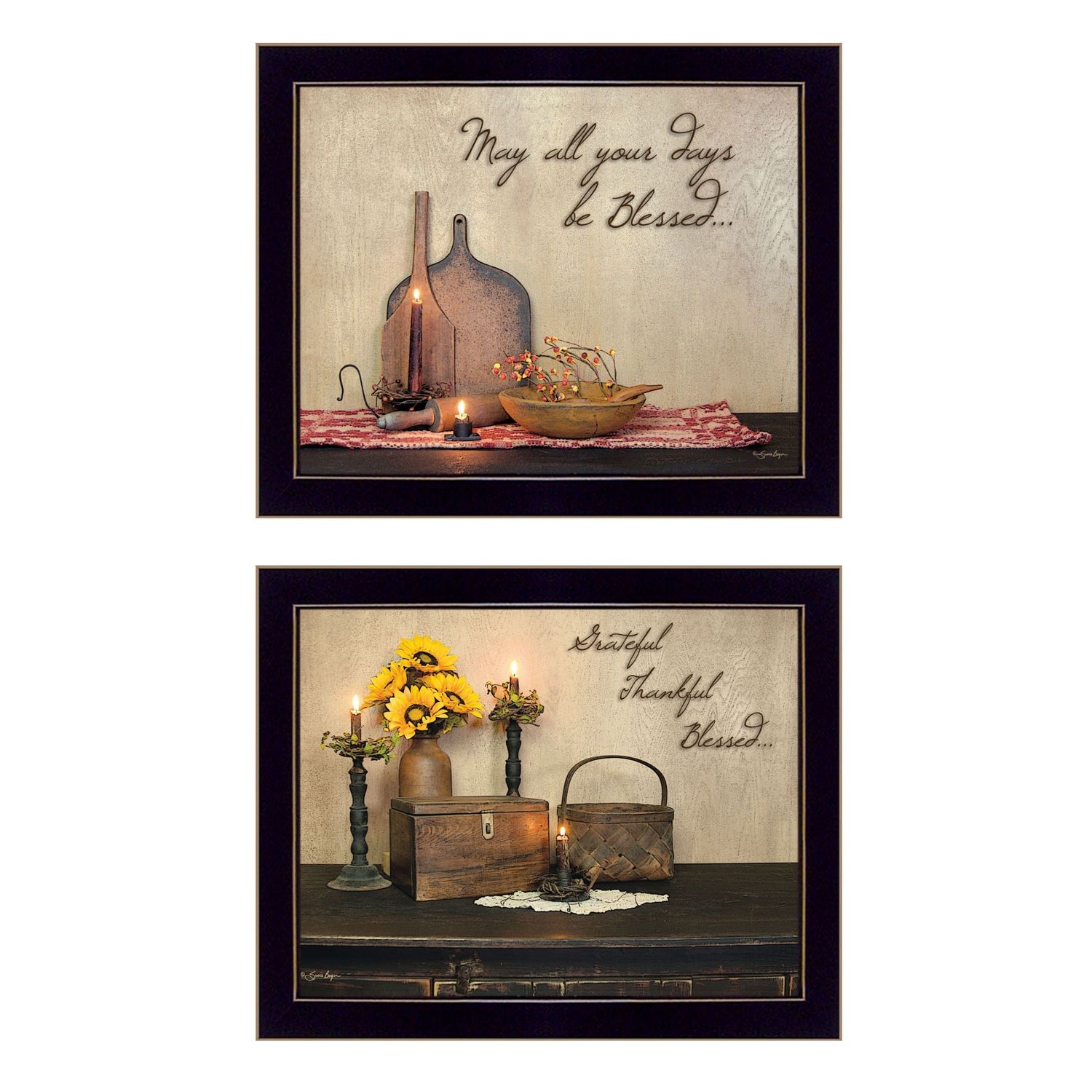 Twice Blessed Collection 2pc Vignette by Susan Boyer �C Black