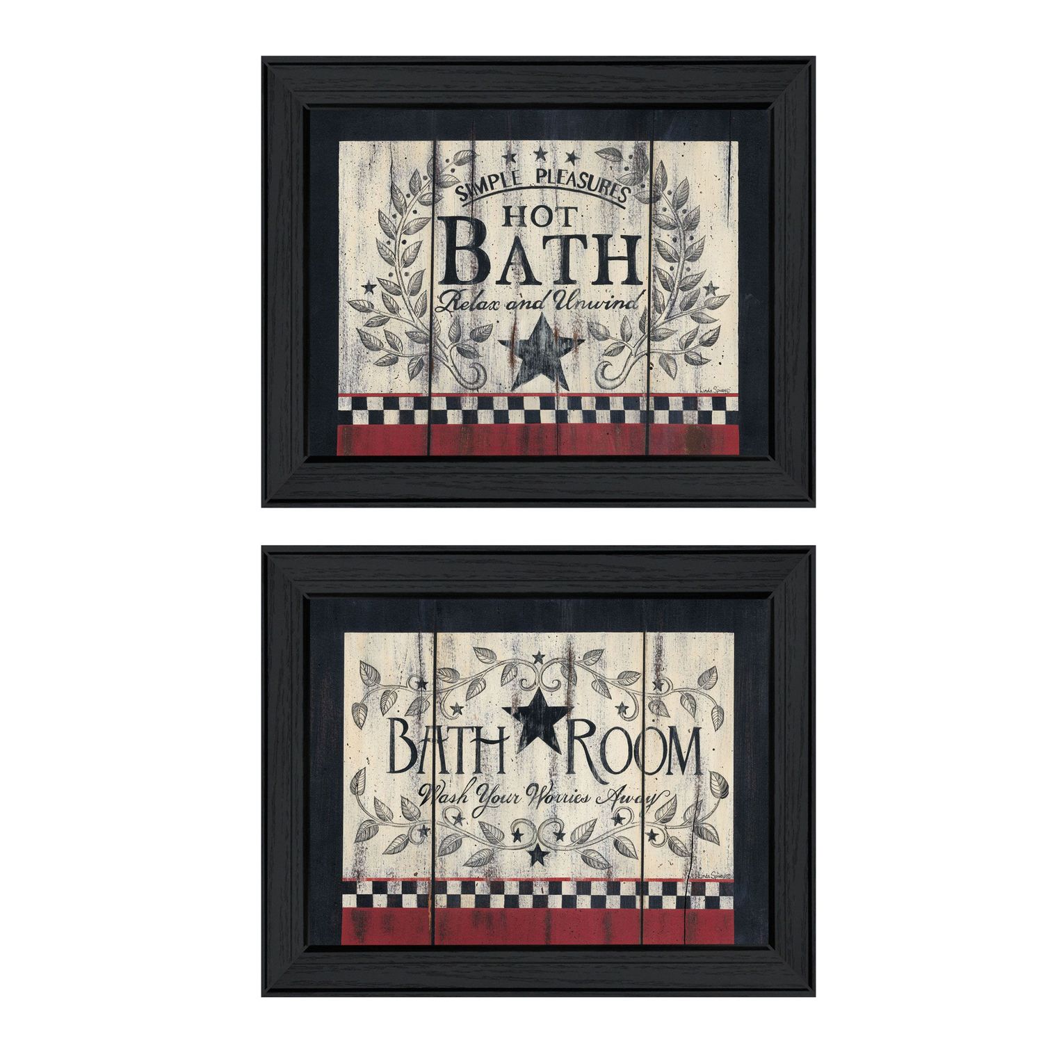 Hot Bath 2pc Vignette by Linda Spivey �C Black Frame