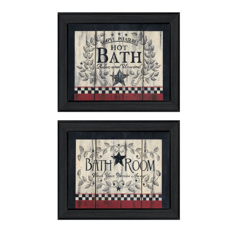Hot Bath 2pc Vignette by Linda Spivey �C Black Frame