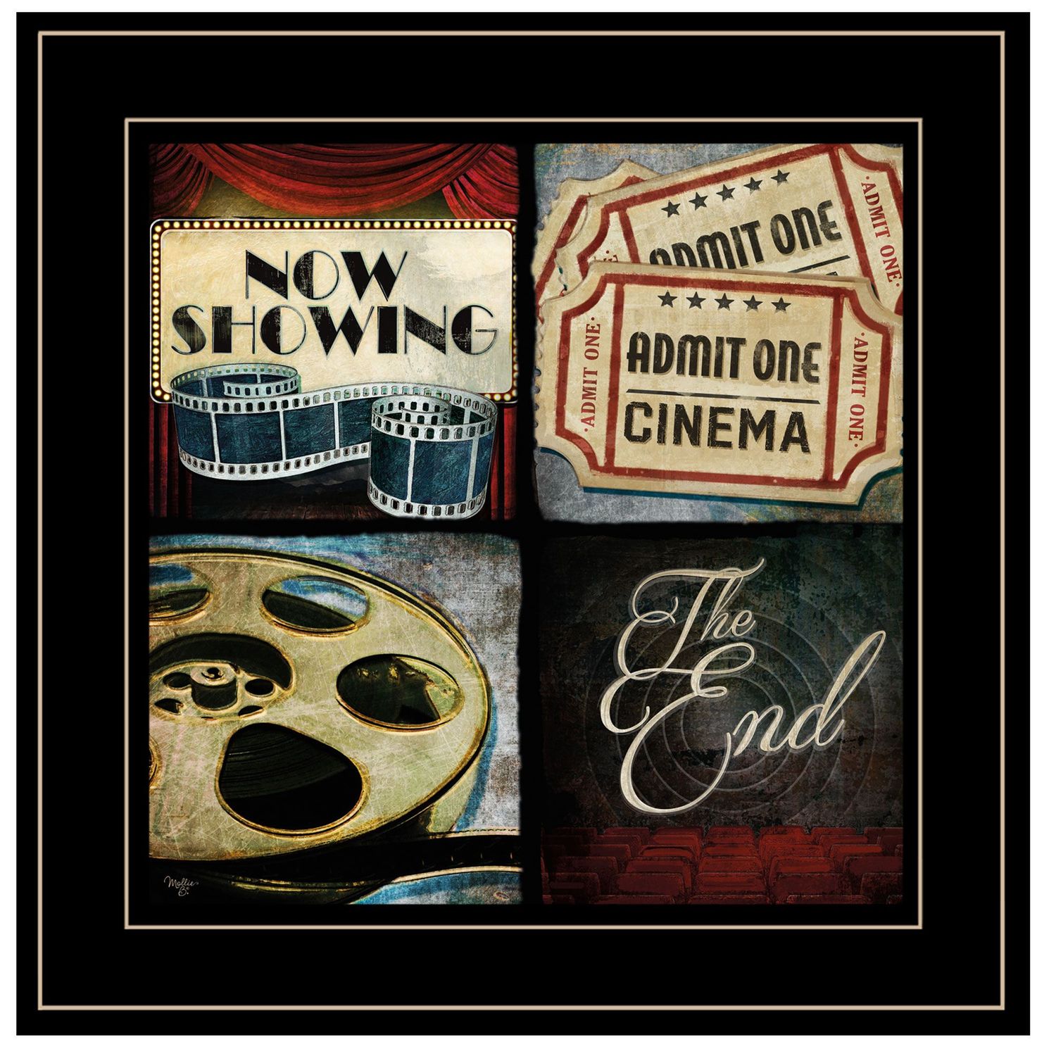 At the Movies I by Mollie B, Ready-to-Hang Framed Print �C Black
