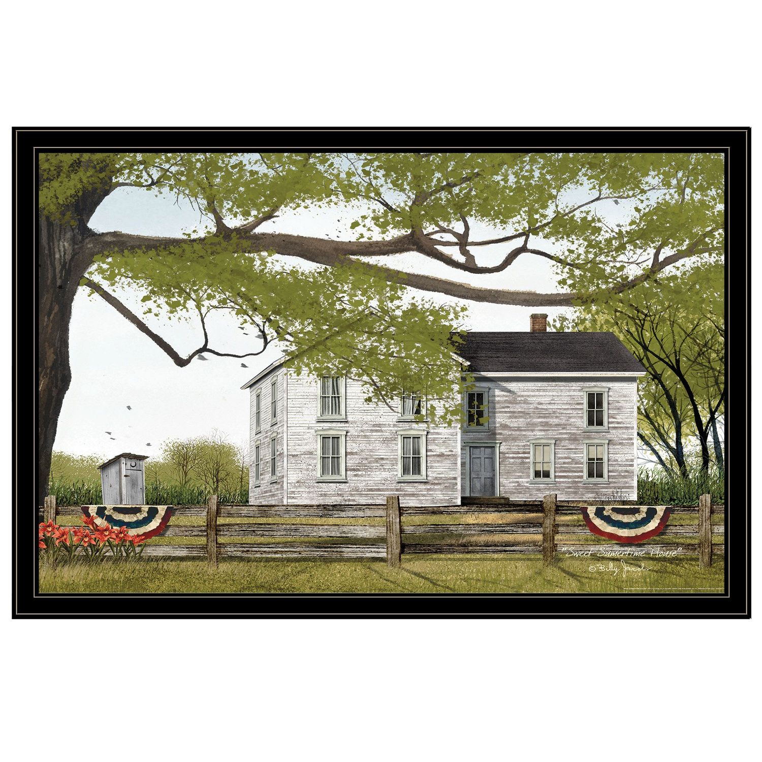 Sweet Summertime House by Billy Jacobs, Framed Print �C Black