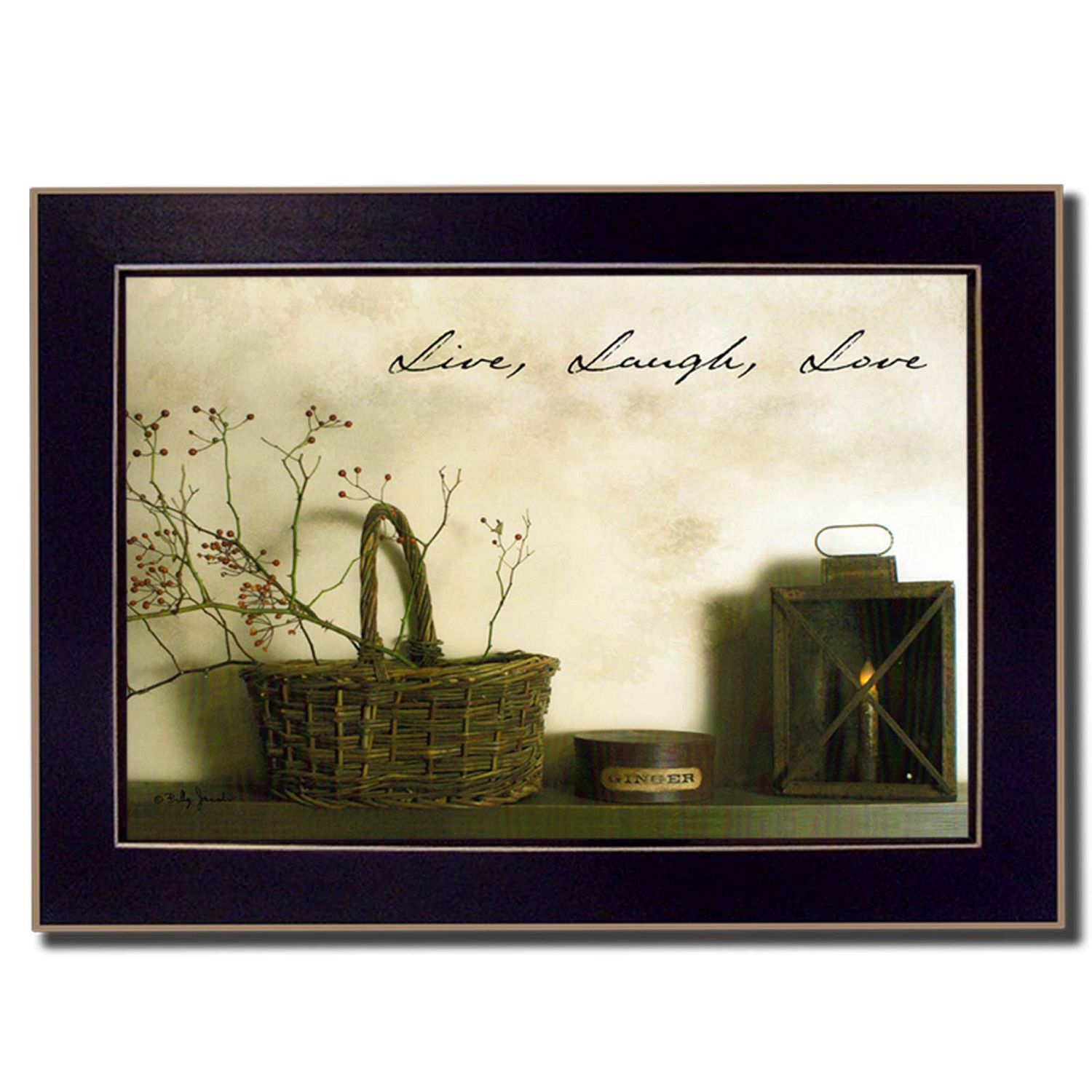 Live, Laugh and Love by Billy Jacobs, Framed Wall Art Poster �C Black