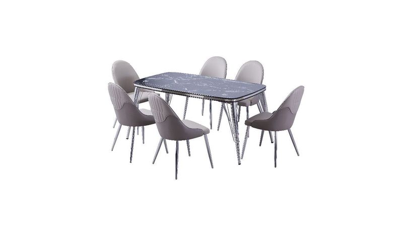 Nova Table and Vista Chair Set Silver