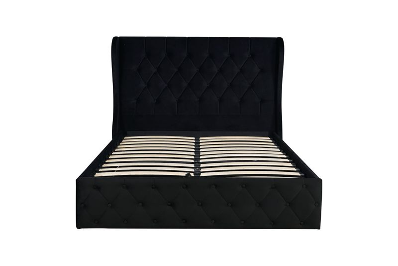 Lorena Velvet Bed with Storage Double/King