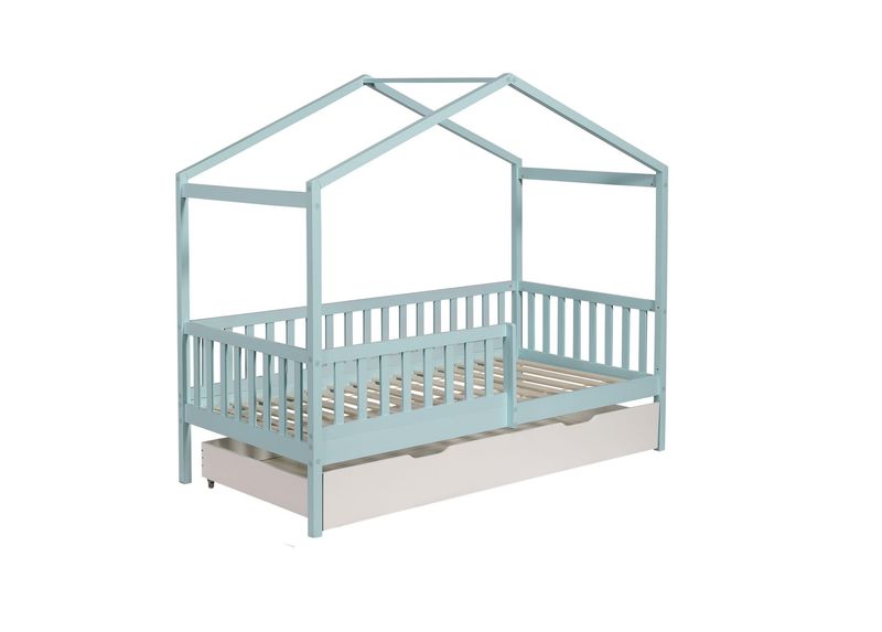 Solid Pine Storage Arch Bed Baby Blue