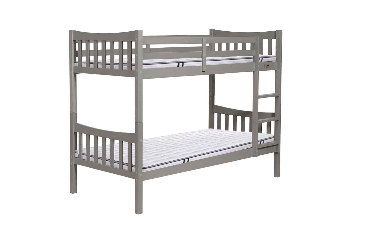 Solid Pine Twin Bunk Bed Grey