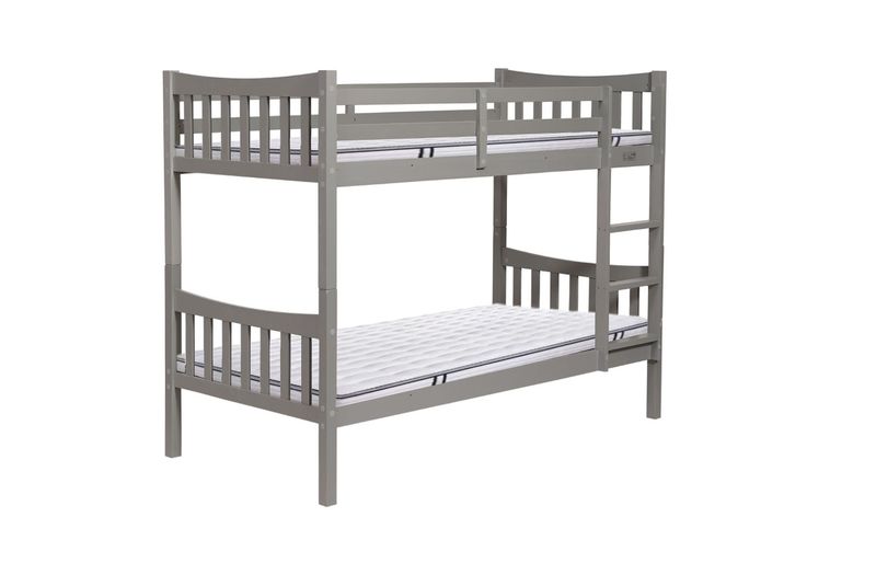 Solid Pine Twin Bunk Bed Grey