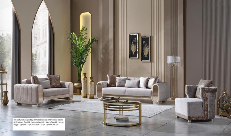 LUXURY ESPADA SOFA 3+2+1 CREAM AND GREY COLORS AVAILABLE