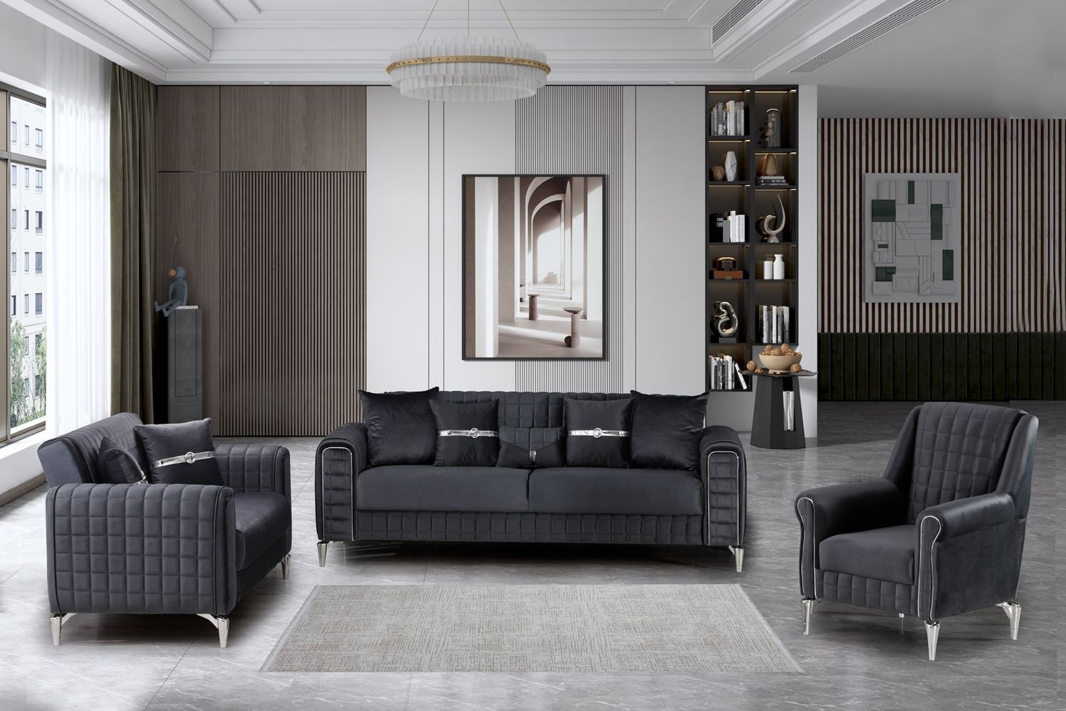 ATLAS SOFA BED WITH STORAGE IN CREAM,GREY &amp; MINK AVAILABLE