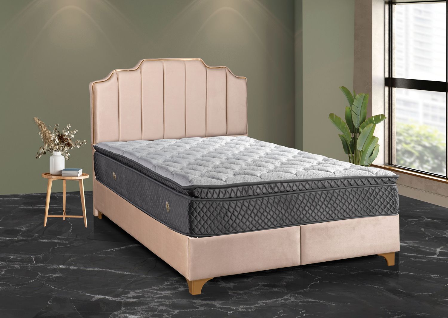 VELURA OTHOMAN BED WITH STORAGE DOUBLE&amp;KING AVAILABLE