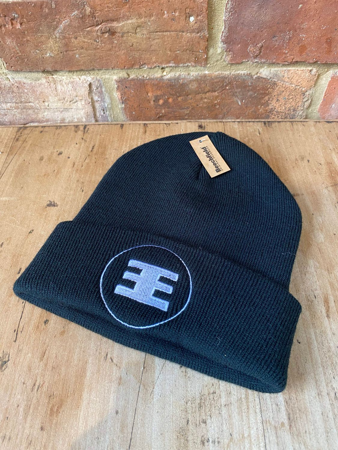 Black Electric Enemy Embroidered Logo Beanie Hat