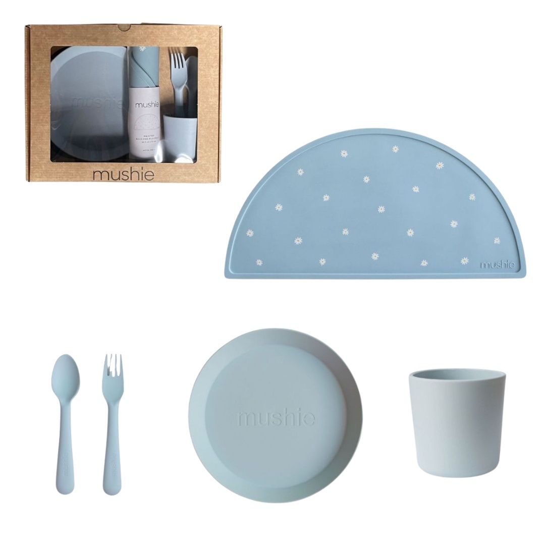 MUSHIE - giftbox - dinnerware round - Powder Blue