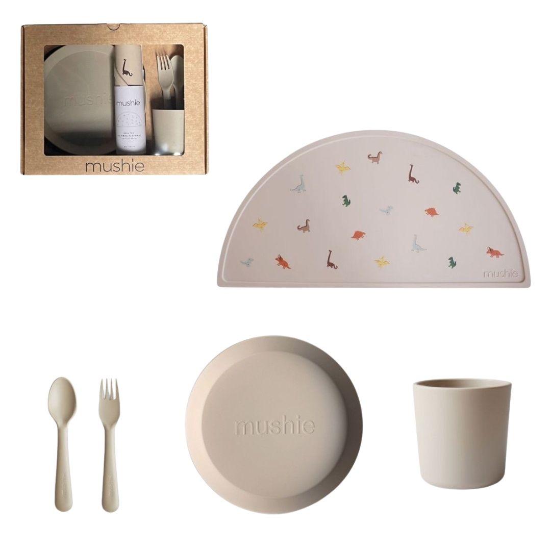 MUSHIE - giftbox dinnerware round - Vanilla