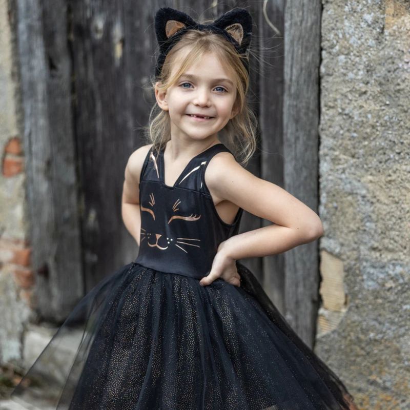 Black cat dress + headband