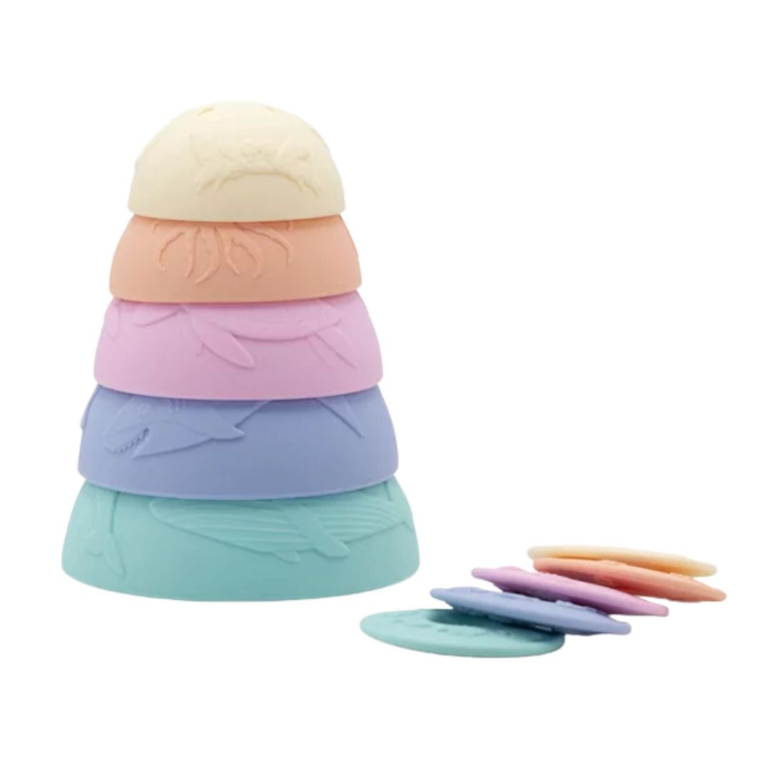 Ocean stacking cups pastel