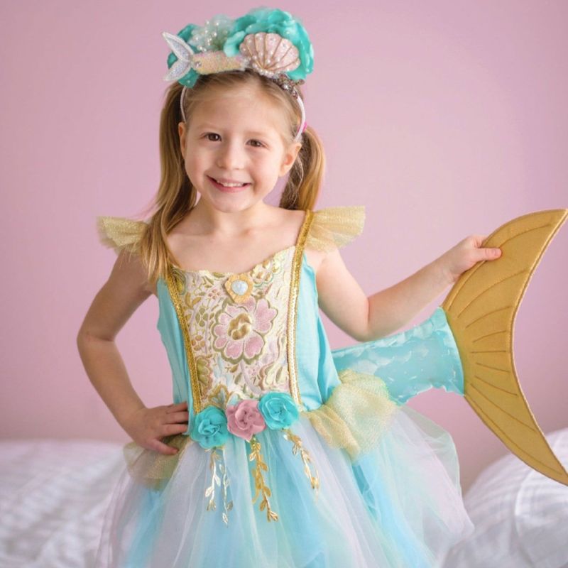 Mermaid dress + tail 5-6y