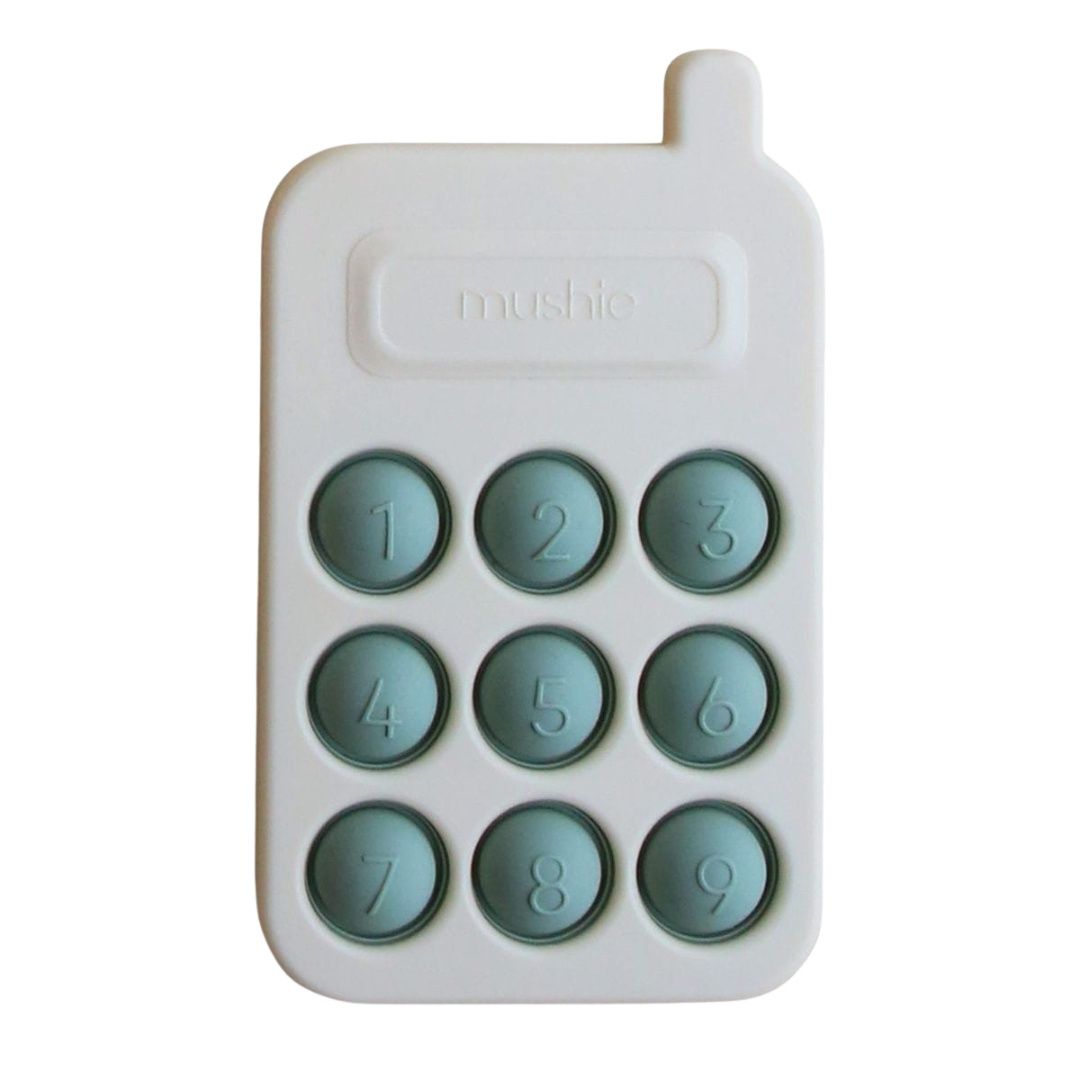 MUSHIE - press toy phone - Cambridge Blue