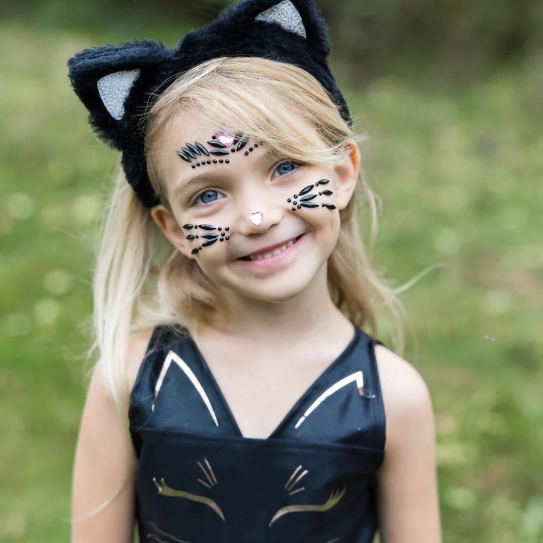 Face Crystals Black Cat