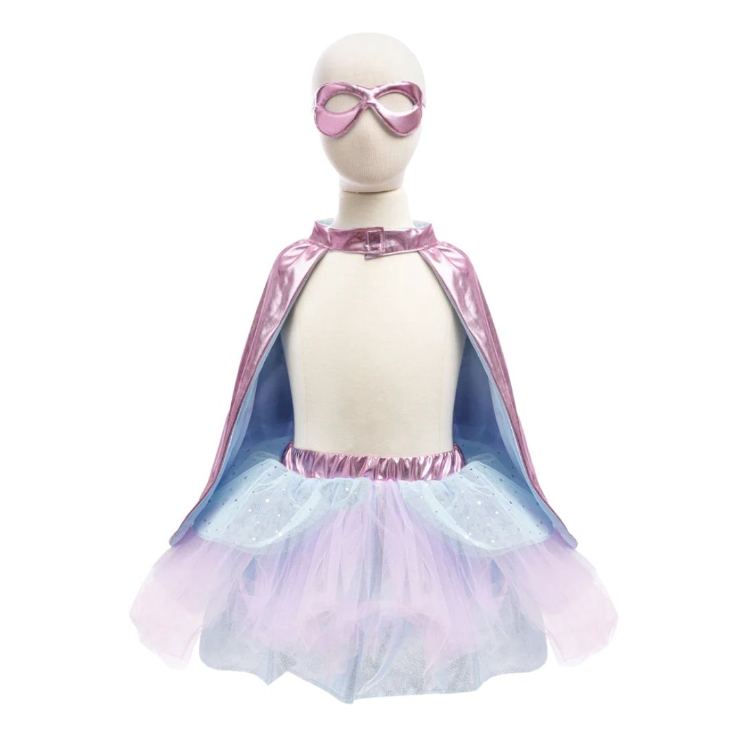 Super duper tutu cape + mask 4-6y