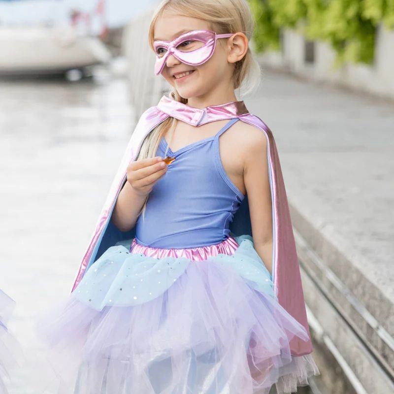 Super duper tutu cape + mask 4-6y